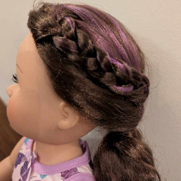 My Life Doll Green Eyes Brown Hair Purple Highlights - Picture 5 of 10